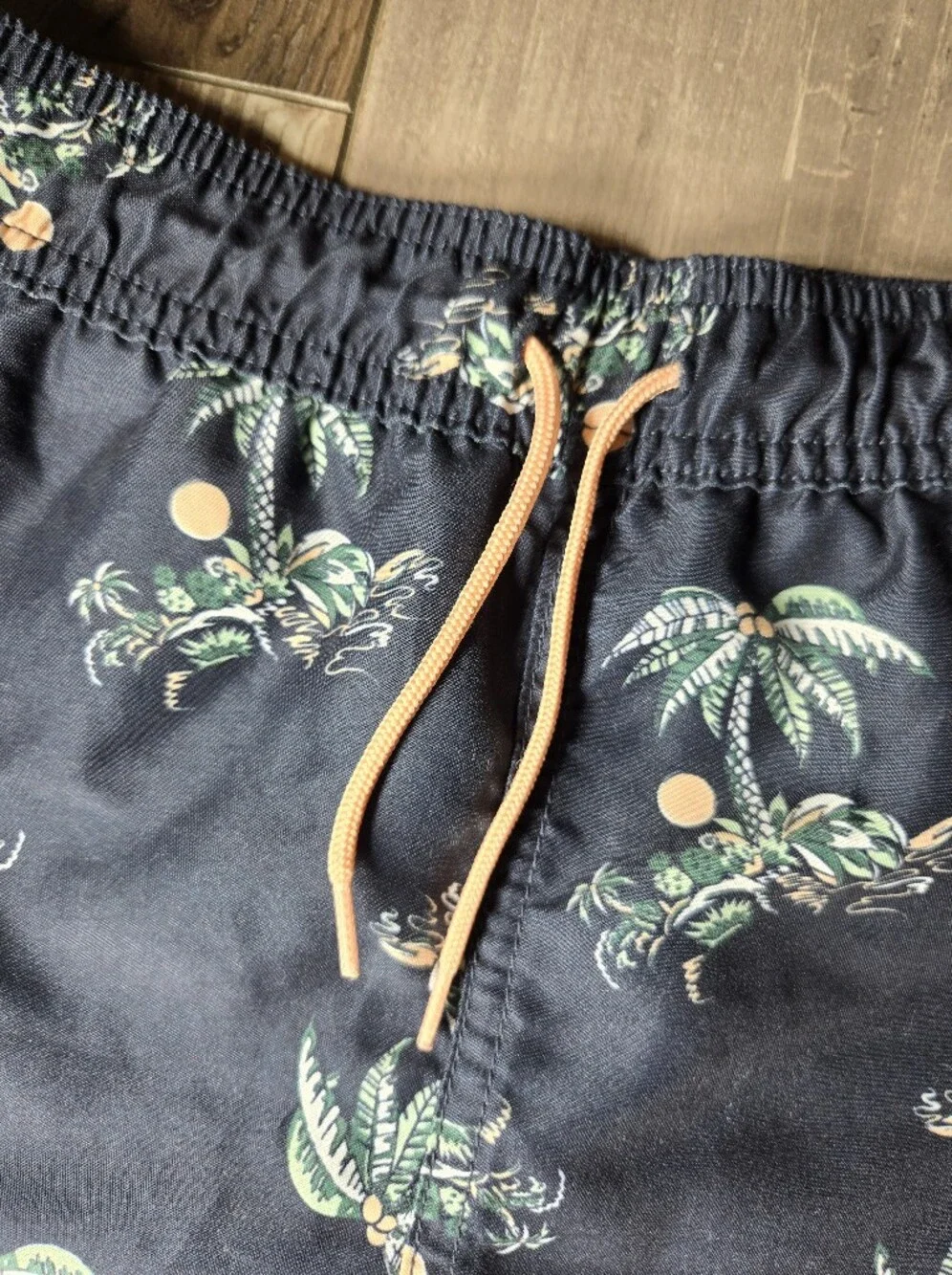 Janie & Jack Boys Navy Tropical Print Swim Shorts – Size 7